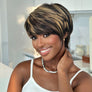 Put On & Go Blonde Highlight Layered Pixie Cut Wig With Bangs