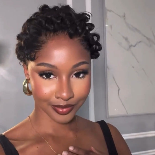 Full Lace Finger Curly Short Pixie Cut Human Hair Wig