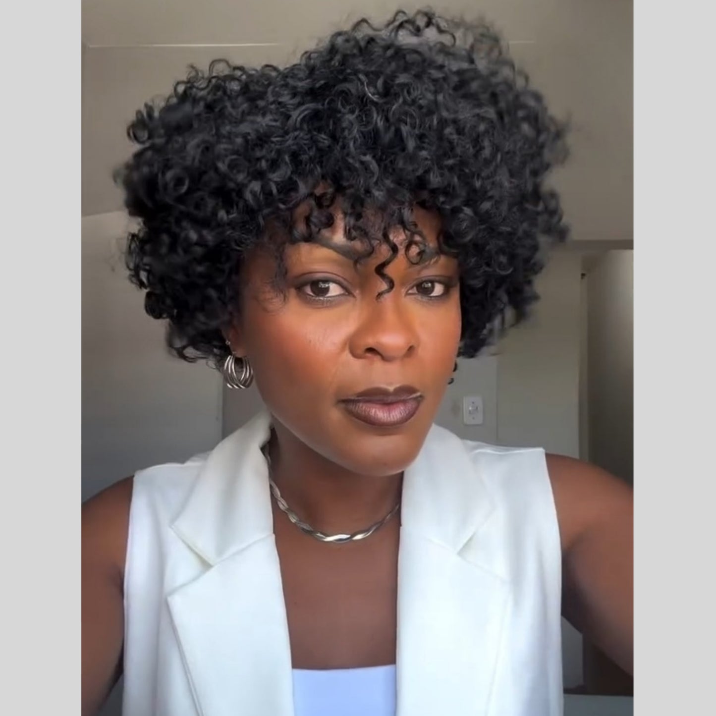 Put on & Go Pixie Cut Curly Bob Wig 100% Human Hair