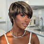 Put On & Go Blonde Highlight Layered Pixie Cut Wig With Bangs