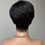 Short Pixie Cut With Long Bangs Glueless Natural Human Hair Wig