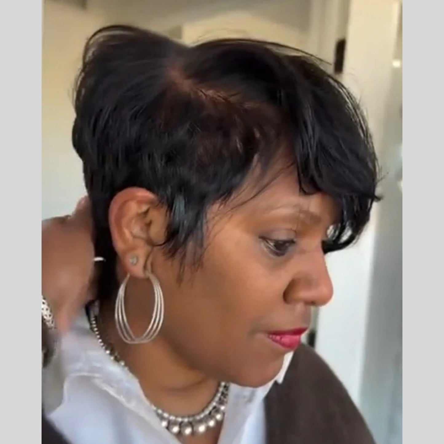 Pixie Cut Long Bangs 13x4 Lace Front Wig