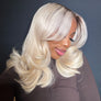 613 Blonde With Brown Root Layered Wavy Lace Wig