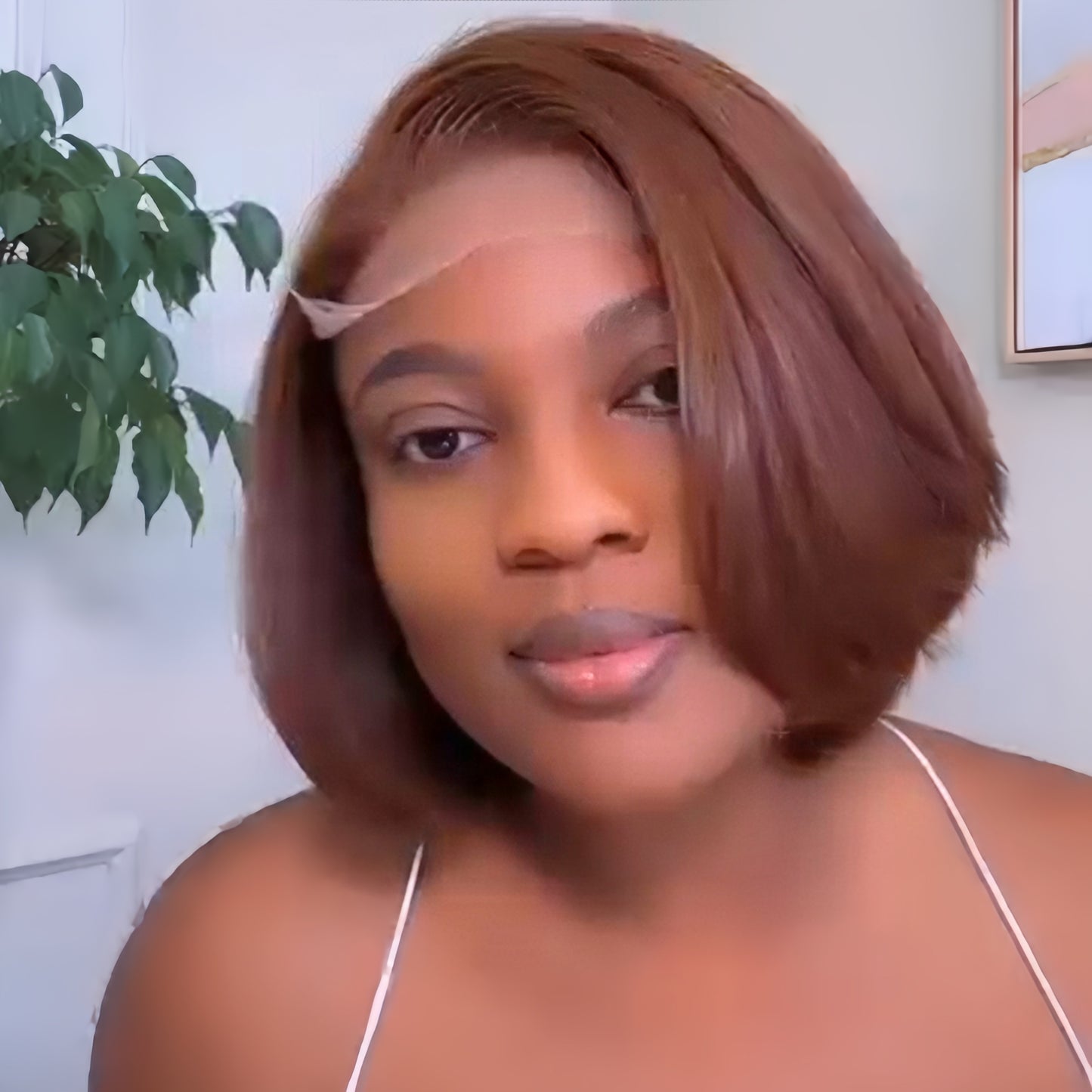 Brown Side Parted Layered Cut Bob Lace Frontal Wig