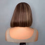 Brown With Blonde Highlight Straight Bob Lace Wig