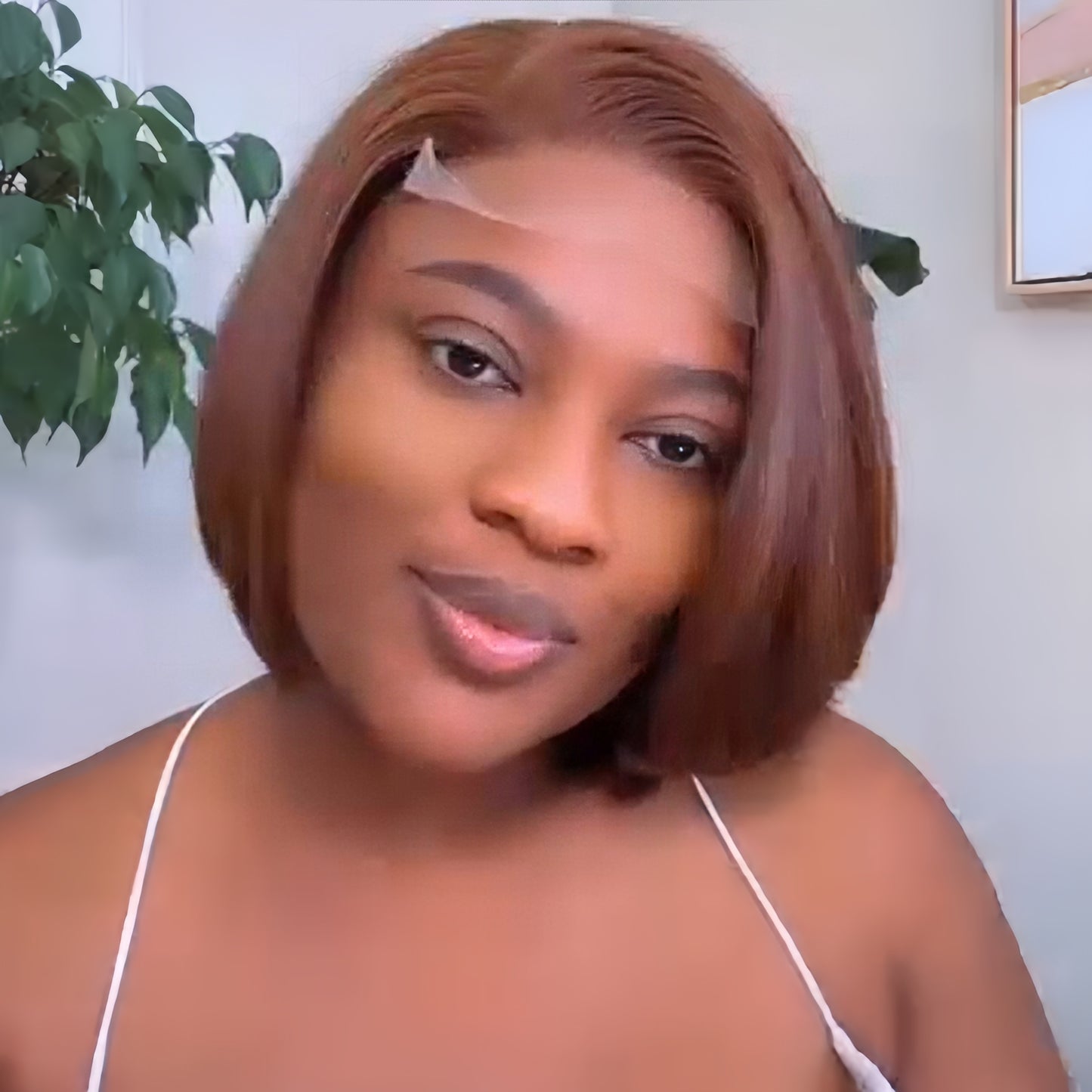 Brown Side Parted Layered Cut Bob Lace Frontal Wig