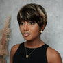 Put On & Go Blonde Highlight Layered Pixie Cut Wig With Bangs