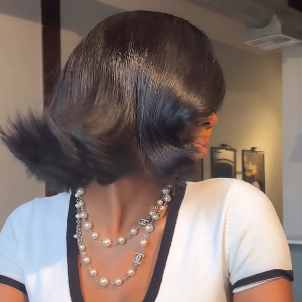 Natural Realistic Wave Side Parted Bangs Lace Frontal Wig