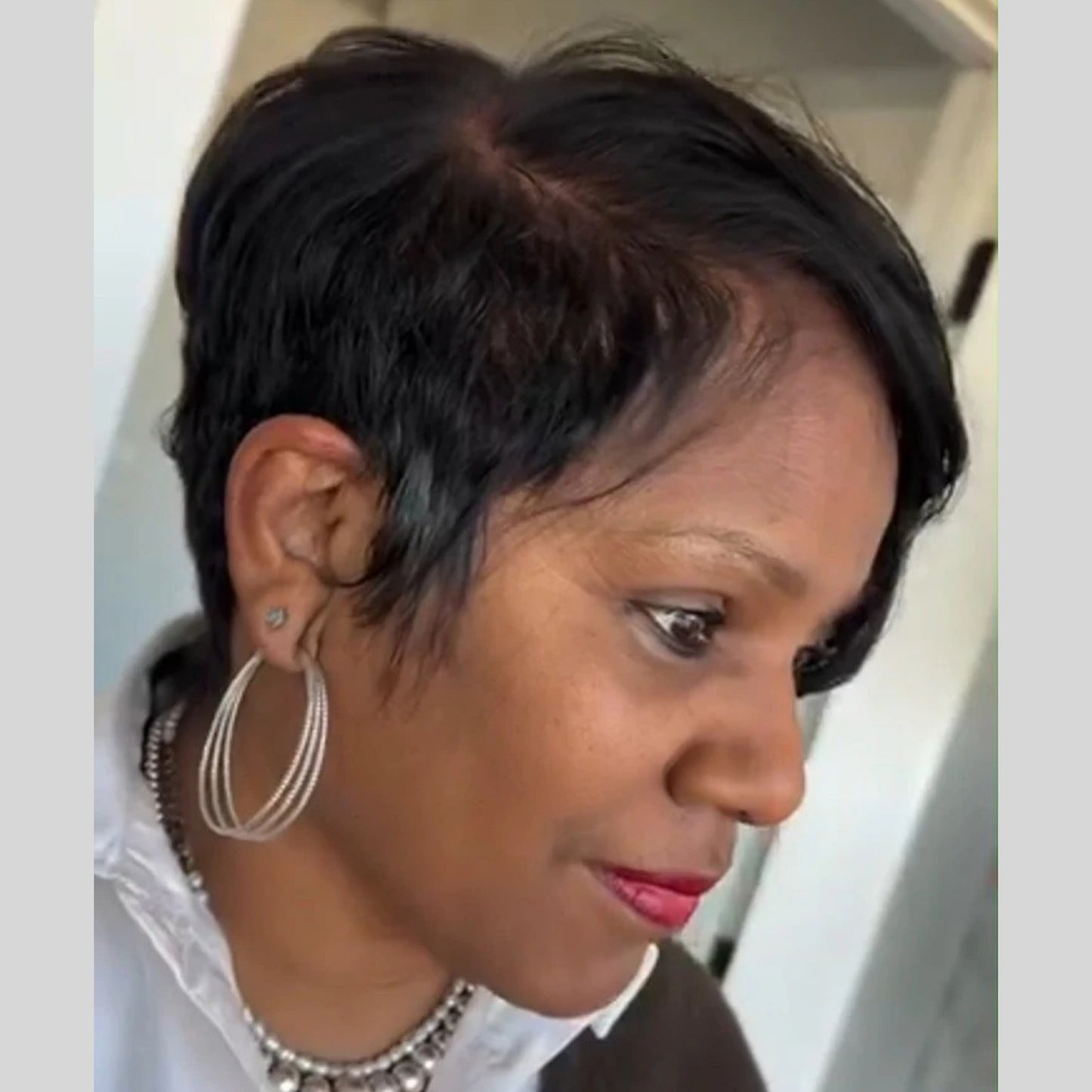Pixie Cut Long Bangs 13x4 Lace Front Wig