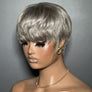 Coracrown Natural Realistic Glueless Pixie Cut Wig with Bangs