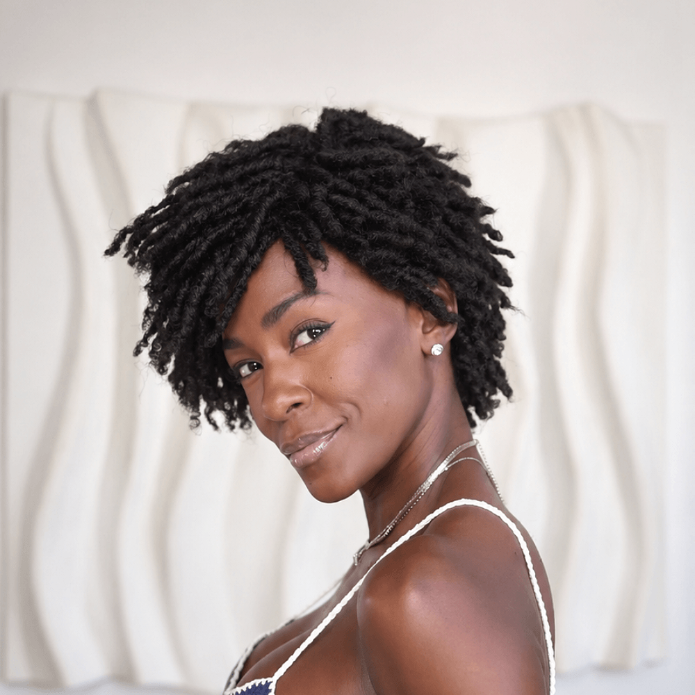 Beiginner Friendly Twisted Dread Pixie Wig with Drawstring