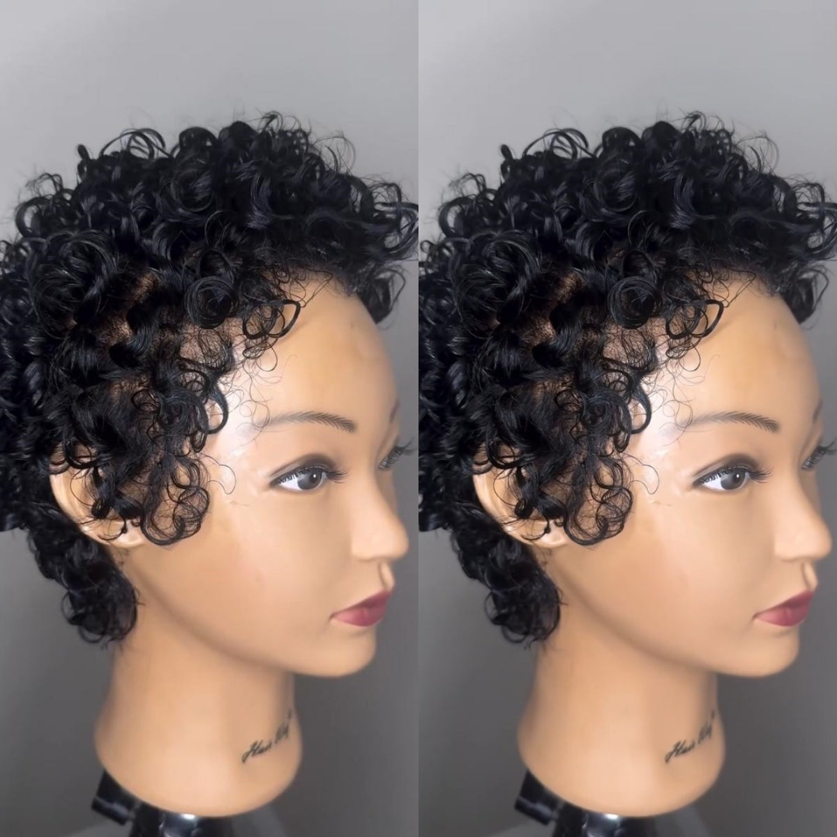 Full Lace Wave Curly Short Pixie Cut Human Hair Wig