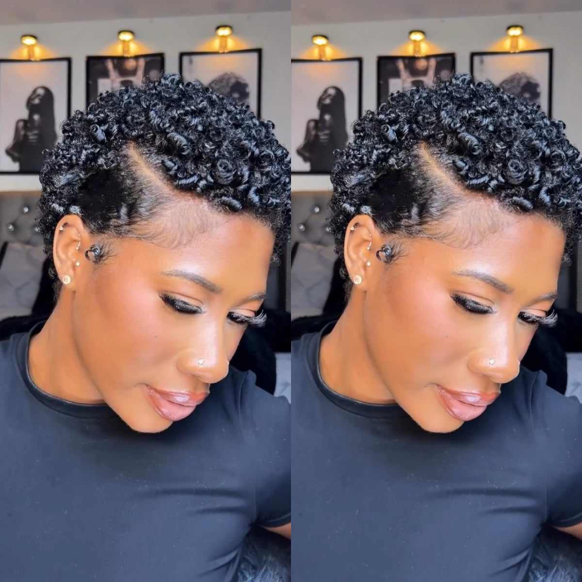 Full Lace Jerry Curly Short Pixie Cut Human Hair Wig