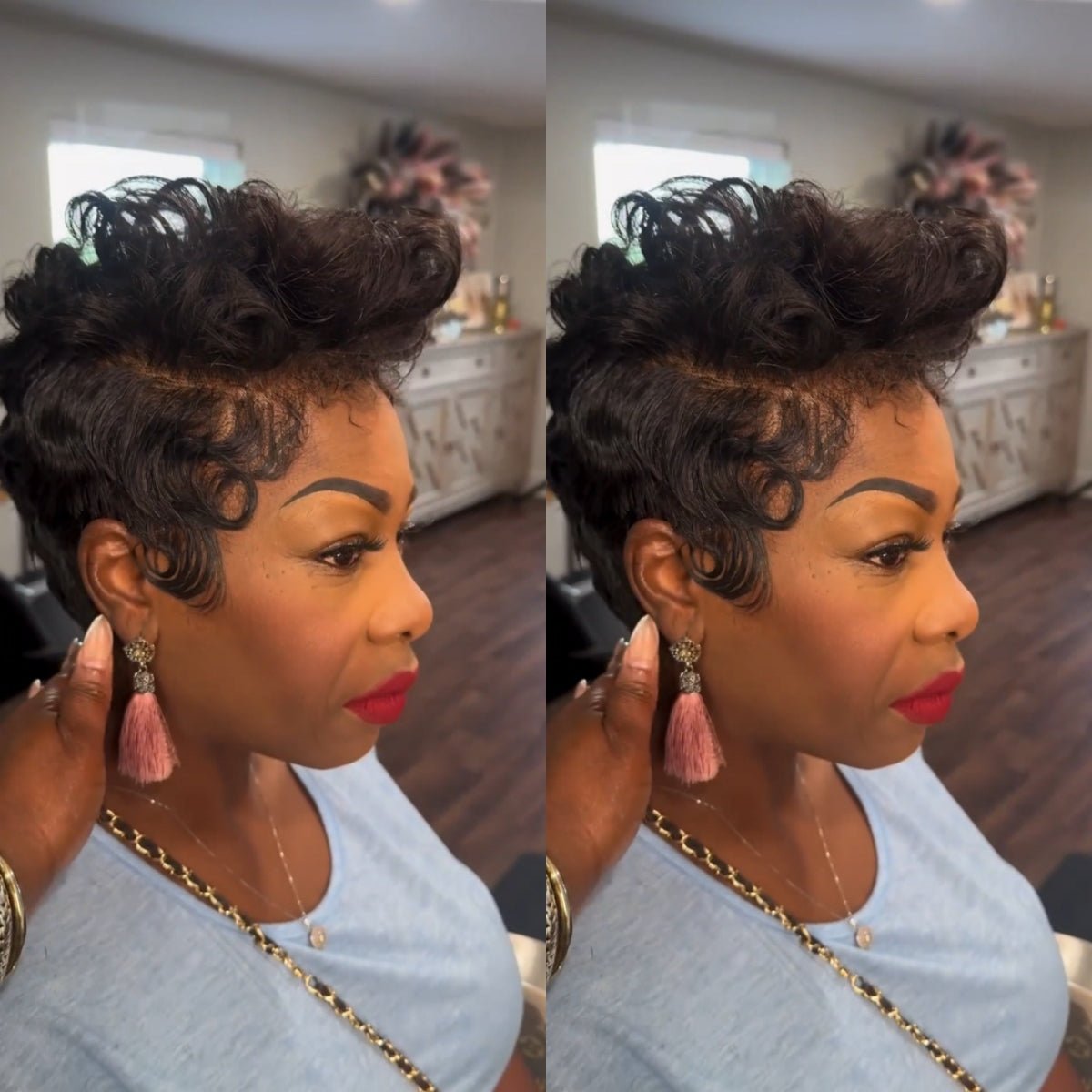 Full Lace Curly Short Pixie Cut Human Hair Wig