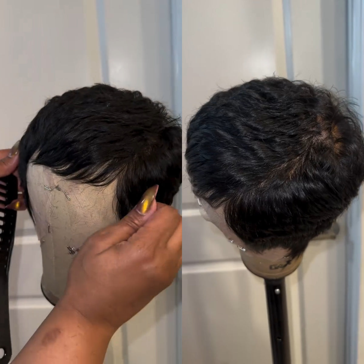 Full Lace Short Pixie Cut Glueless 100% human Hair Wig