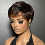 Coracrown Natural Realistic Glueless Pixie Cut Wig with Bangs
