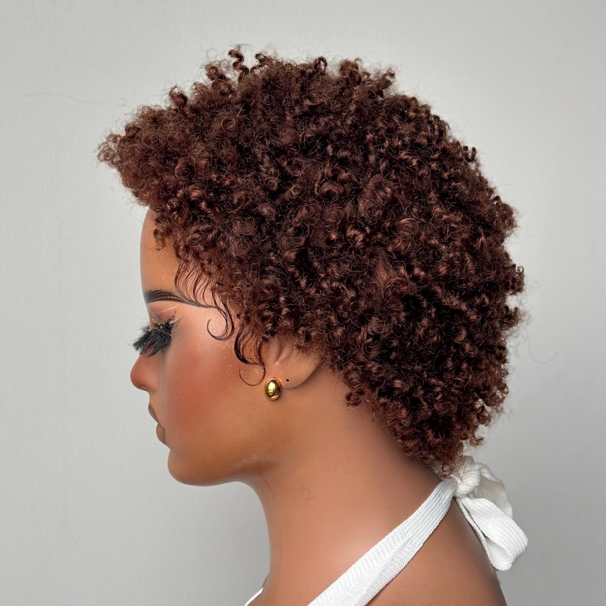 9x4 Lace Short Twisted Afro Dread Curly Wig Human Hair