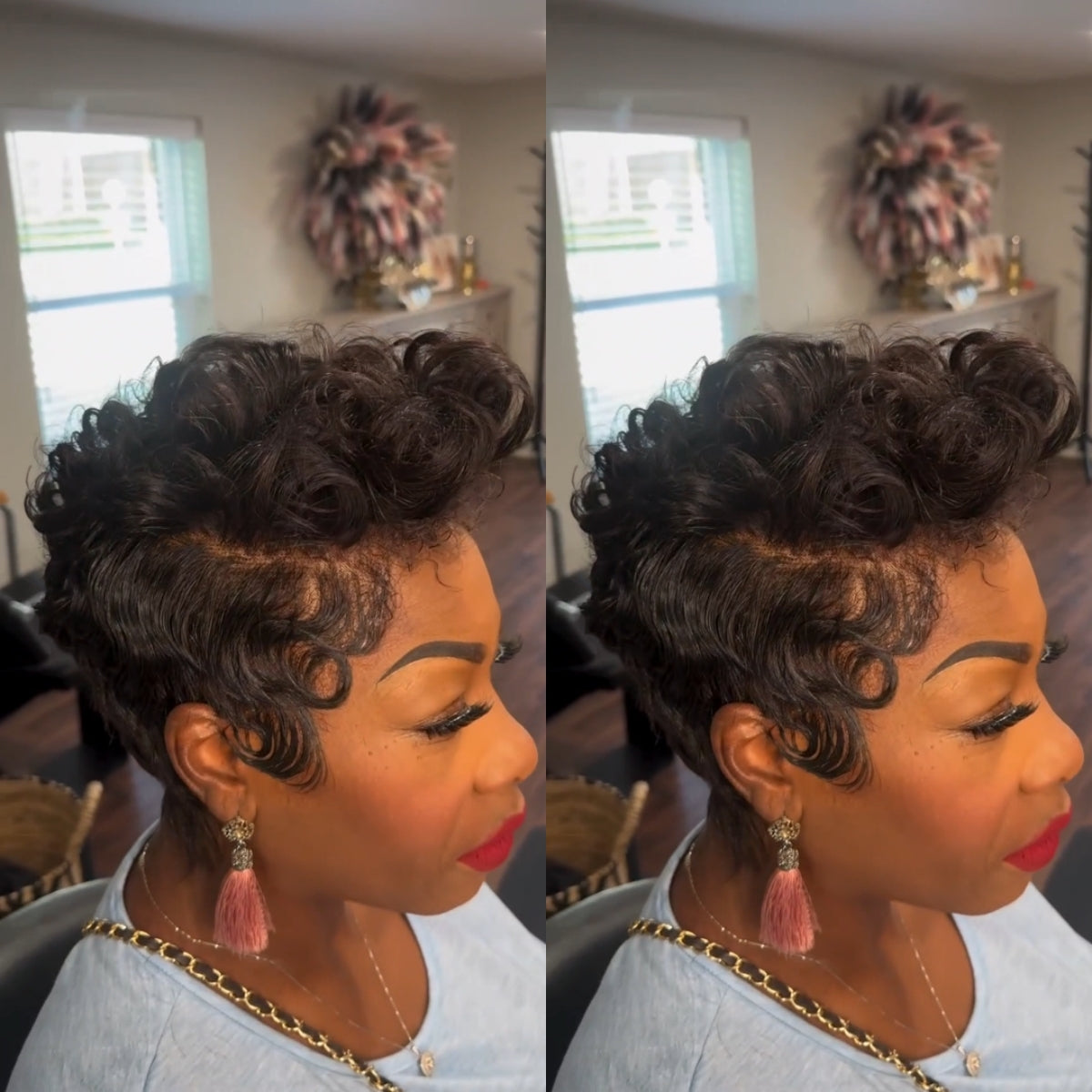 Full Lace Curly Short Pixie Cut Human Hair Wig