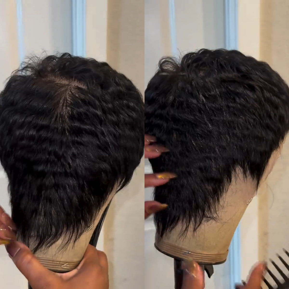 Full Lace Short Pixie Cut Glueless 100% human Hair Wig
