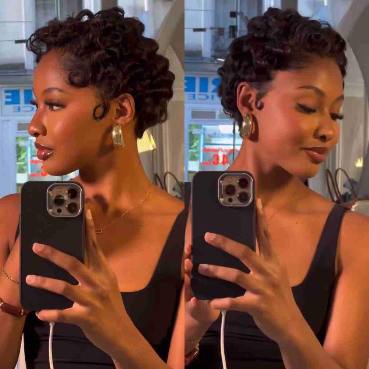 Full Lace Finger Curly Short Pixie Cut Human Hair Wig