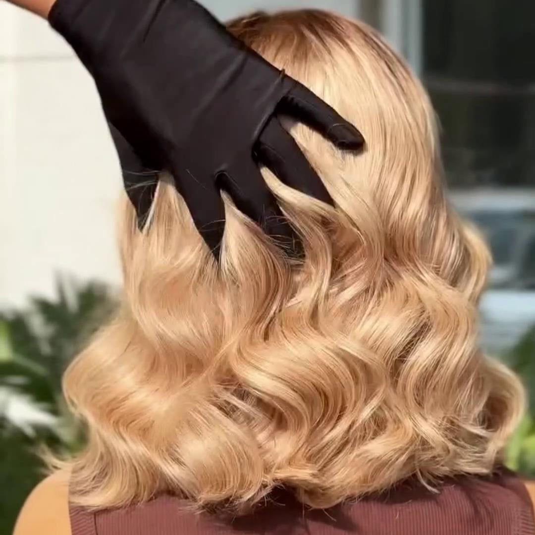 613 Ash Blonde with Chestnut Brown Roots Loose Wave 13×4 Lace Frontal Wig