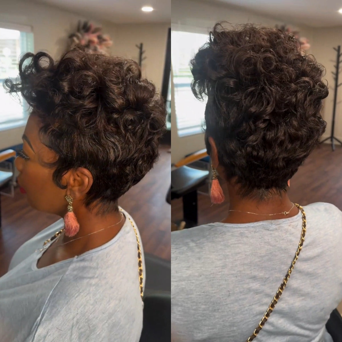 Full Lace Curly Short Pixie Cut Human Hair Wig