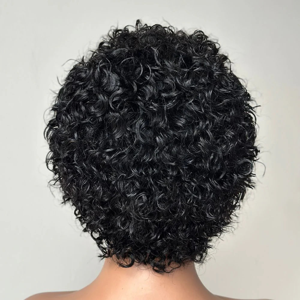 Slick Back Water Wave Short Pixie Cut Lace Frontal & Full Lace Wig