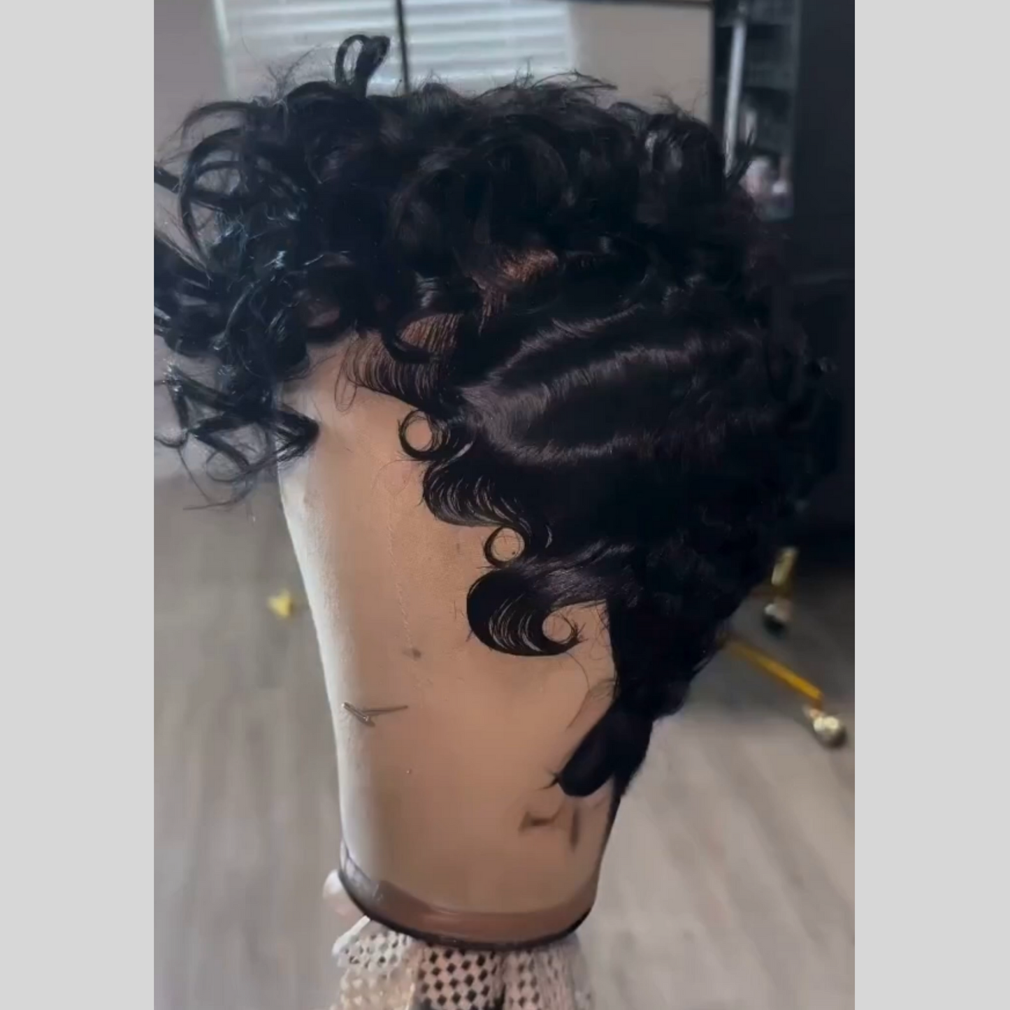 Full Lace Curly Short Pixie Cut Human Hair Wig