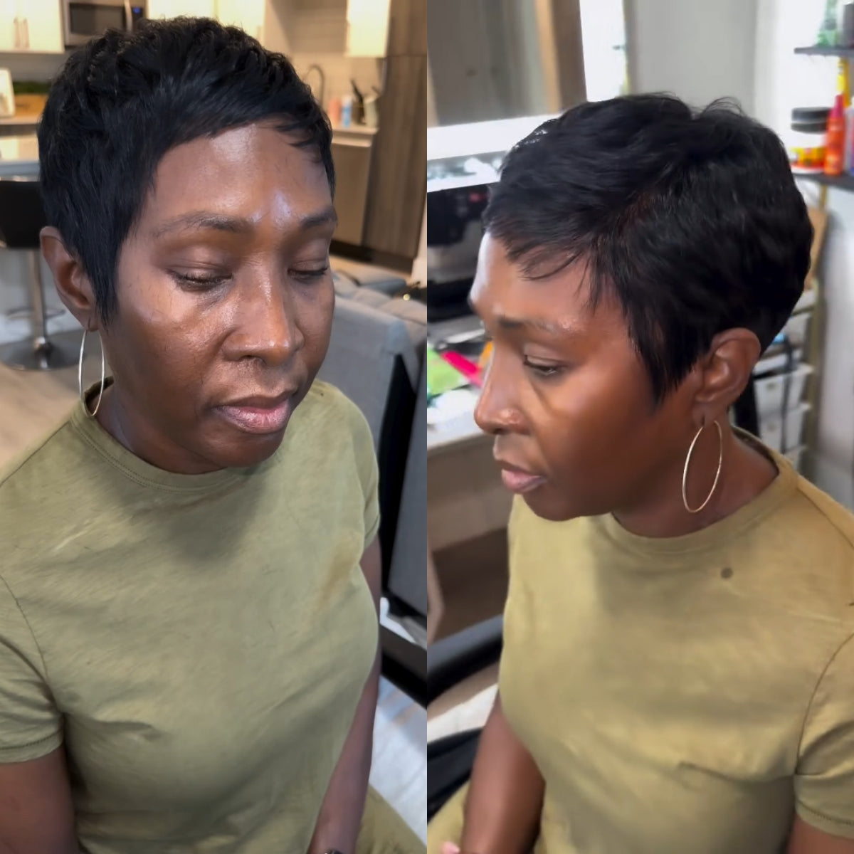 Full Lace Short Pixie Cut Glueless 100% human Hair Wig