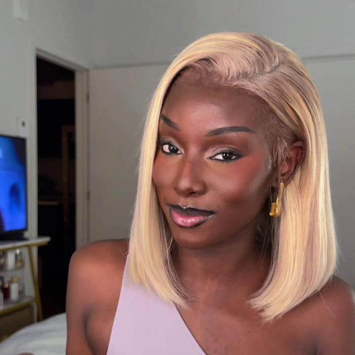613 Blonde Luxury Straight Style Bob 13×4 Lace Frontal Wig