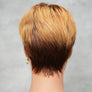 Blonde Brown Highlight Layered Pixie Cut Human Hair Wig With Bangs