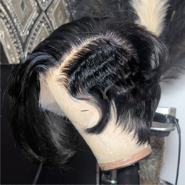 Coracrown Natural Realistic Side Parted 13×4 Lace Frontal Bob Wig