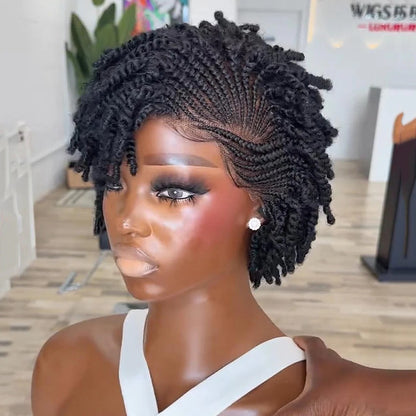 Full Lace Twist-out Afro kinky Cornrow Invisi Drawstring Wig
