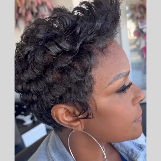 Short Hairstyle Curly Hair Full Lace Wig