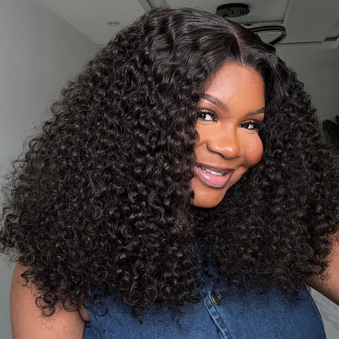 Put On & Go Voluminous Curly Glueless Lace Closure Wig