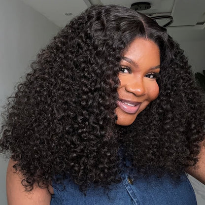 Put On & Go Voluminous Curly Glueless Lace Closure Wig