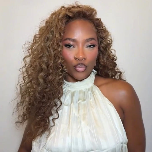 Blonde Fluffy Glueless Cruls 13x4 Lace Frontal Wig