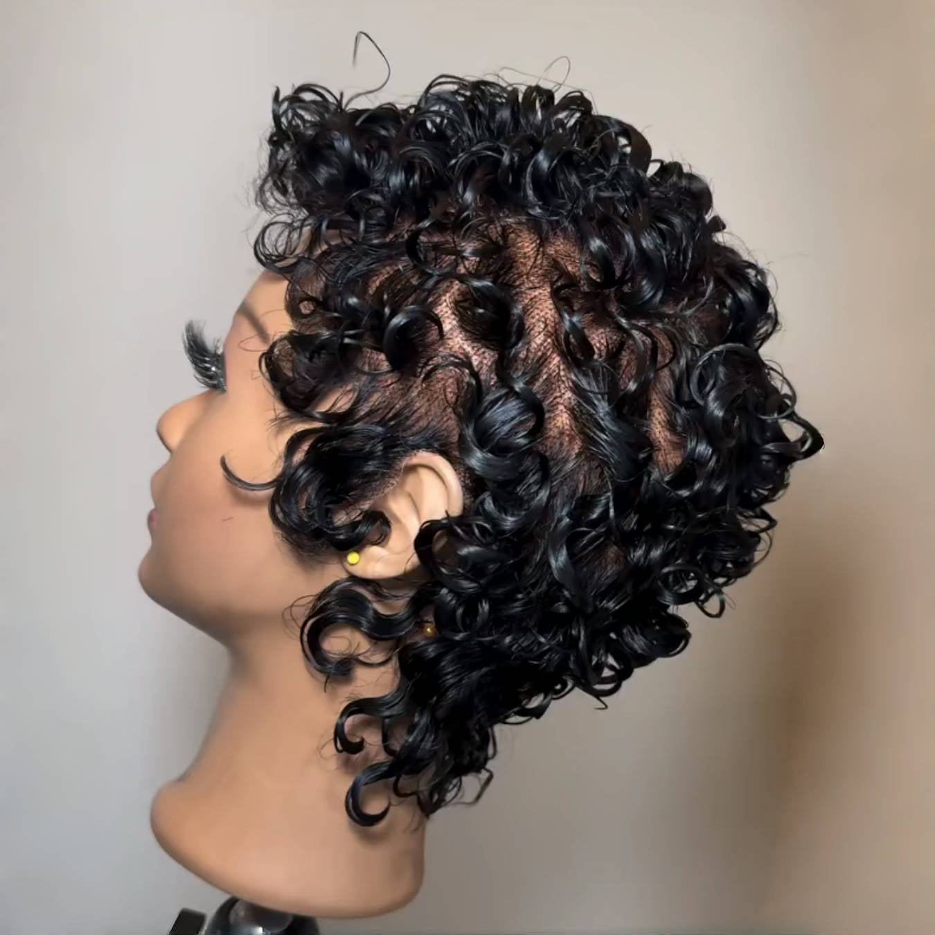 Full Lace Short Curly Pixie Cut Glueless Human Hair Wig