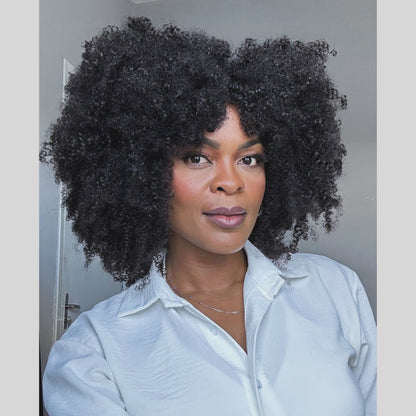 Put on & Go Pixie Cut Voluminous Curly Bob Wig 100% Human Hair