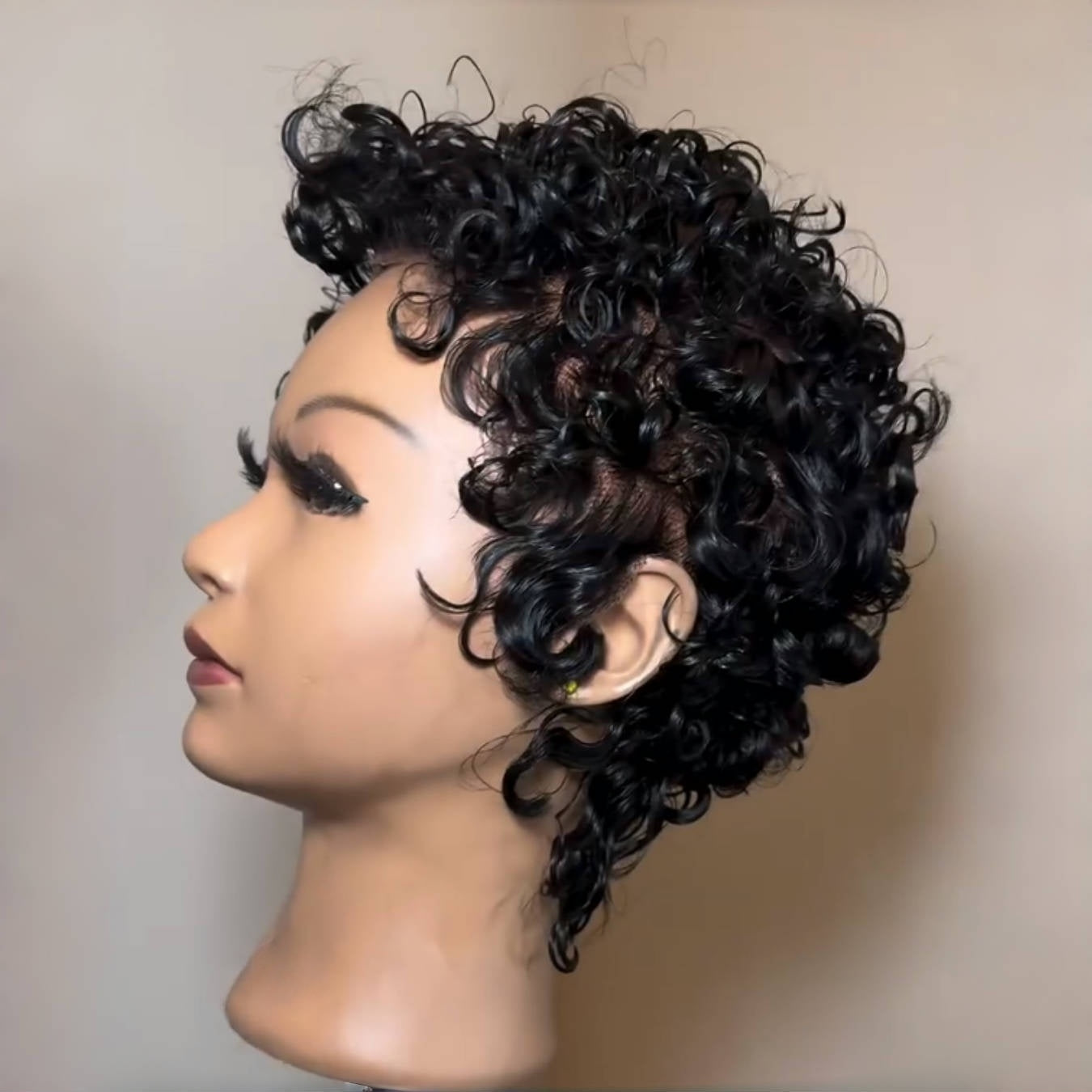 Full Lace Short Curly Pixie Cut Glueless Human Hair Wig