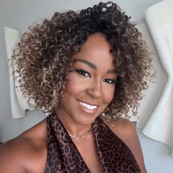 Ombre Blonde Highlight Glueless Curly Wig