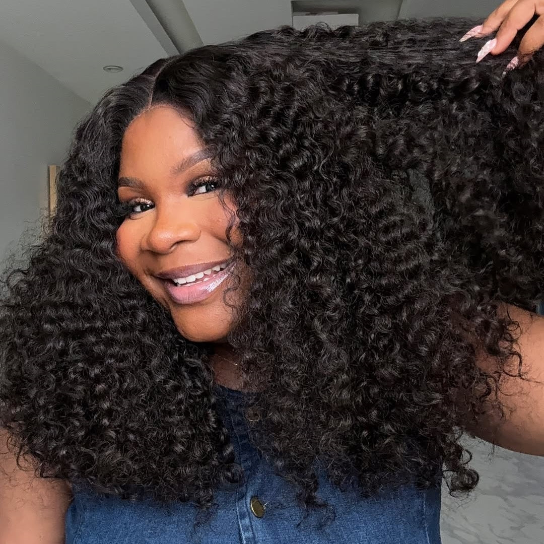 Put On & Go Voluminous Curly Glueless Lace Closure Wig