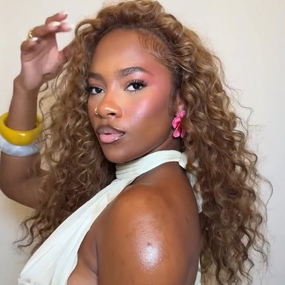 Blonde Fluffy Glueless Cruls 13x4 Lace Frontal Wig