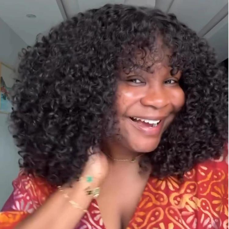Put on & Go Glueless Kinky Curly 5x5 Lace Closure Wig With Bangs