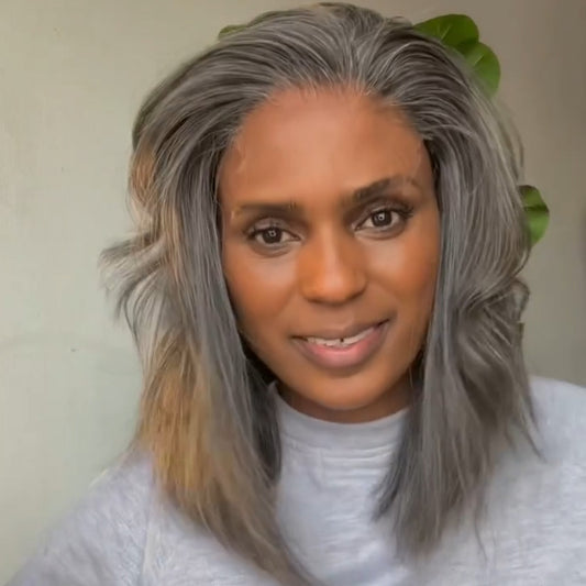 Salt And Pepper Layered Cut 13x4 Lace Frontal Wig