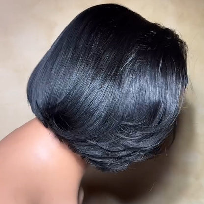 Natural Realistic Layered Pre-plucked hairline Lace Closure Wig