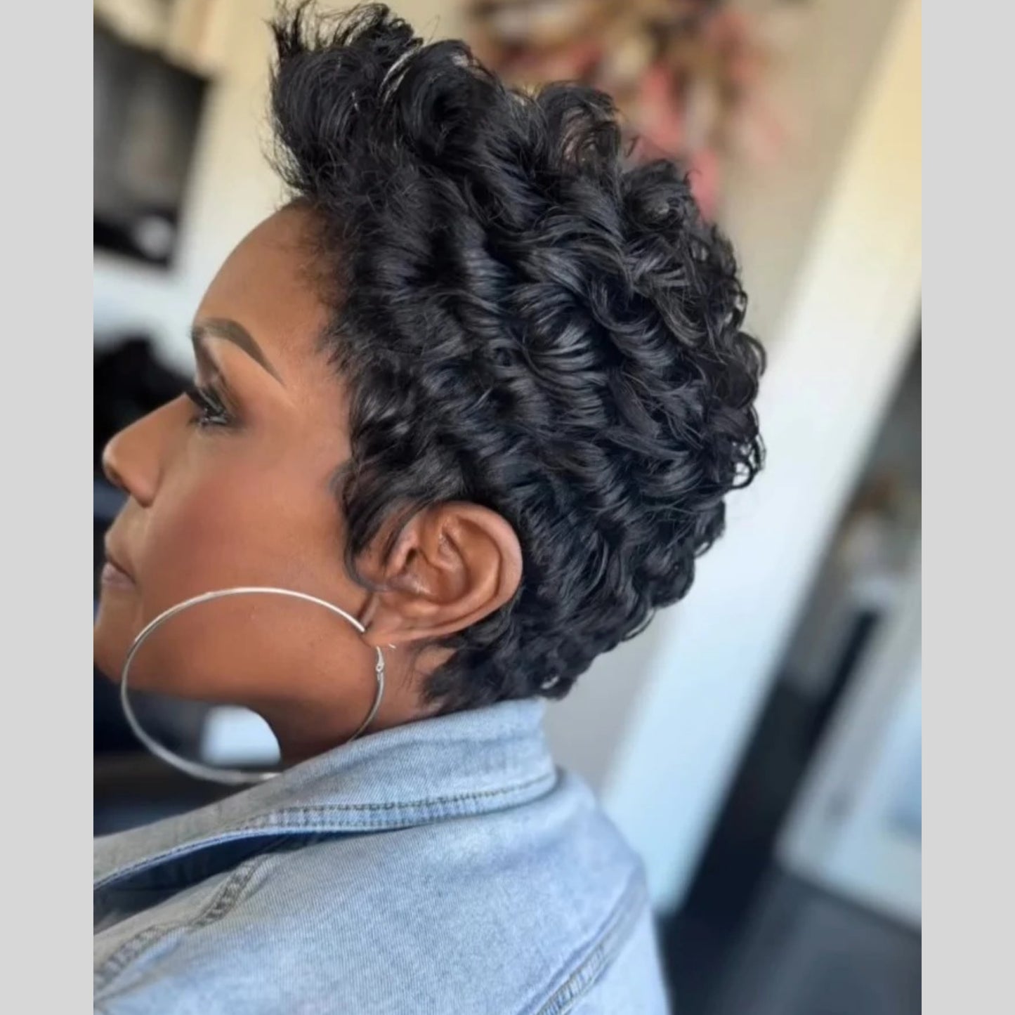 Short Hairstyle Curly Hair Full Lace Wig