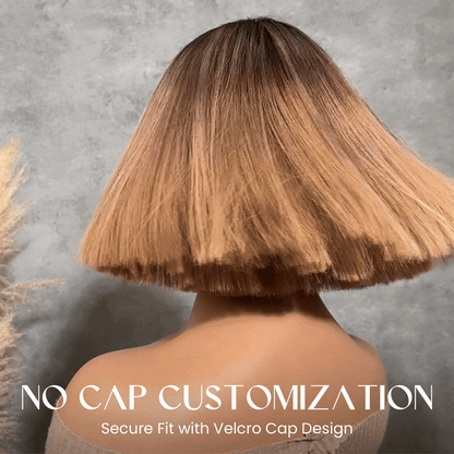613 Ombre Blonde Highlight with Brown Straight Bob Wig