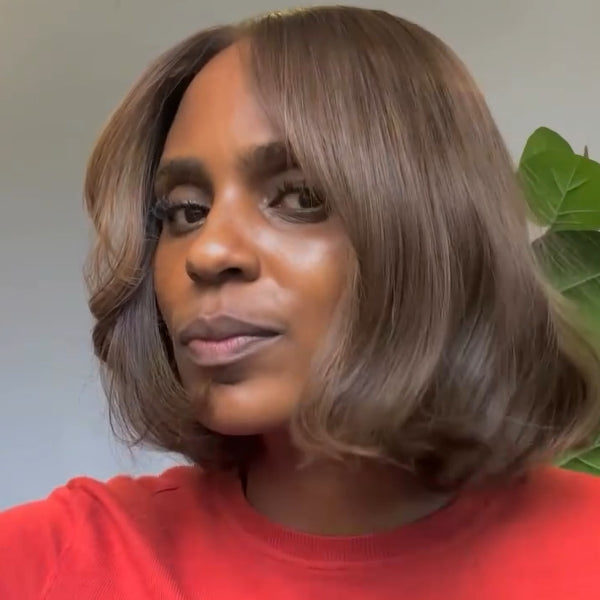 Ombre Brown Loose Wave Bob 5x5 Lace Closure Wig