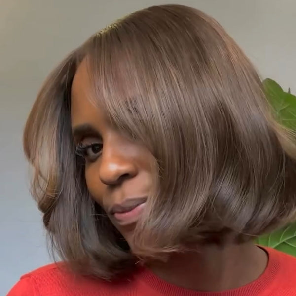 Ombre Brown Loose Wave Bob 5x5 Lace Closure Wig